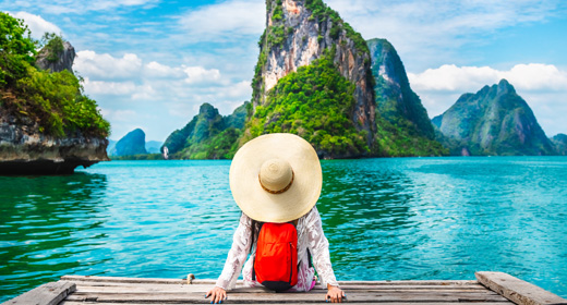 Woman on a boat in Phuket