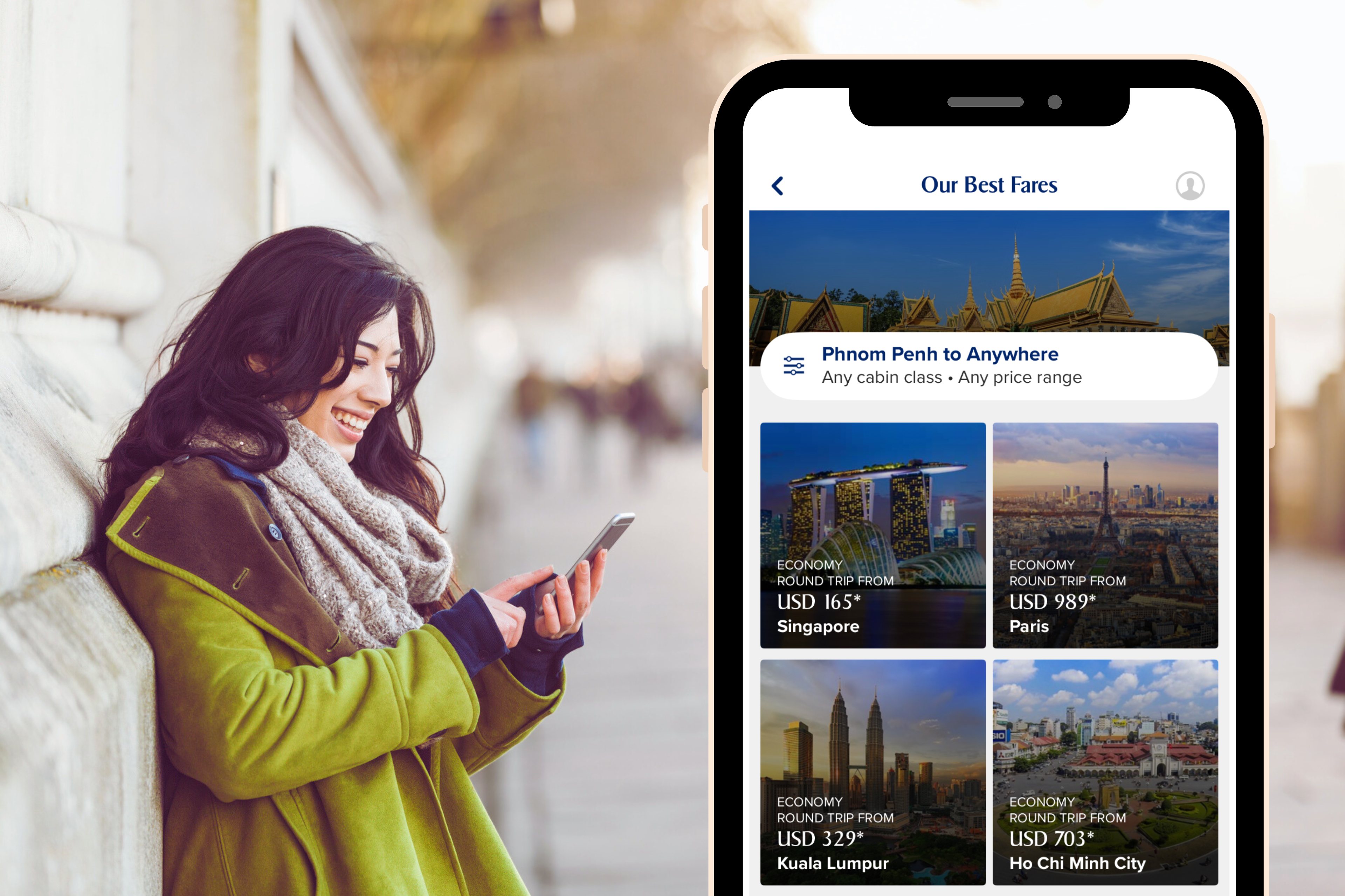 Check your flight details with Singapore Airlines mobile app