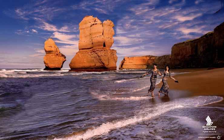 Ihr Flug nach Australien, z.B. zu den 'Twelve Apostels'